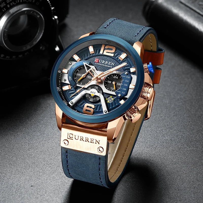 CURREN Men's Watch: Luxury Leather, Sporty Style