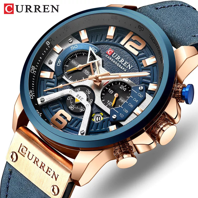 CURREN Men's Watch: Luxury Leather, Sporty Style