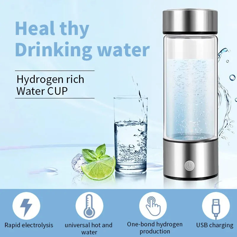 Upgrade Your Hydration: Portable Hydrogen Water Bottle (420ml) with Titanium Filtration
