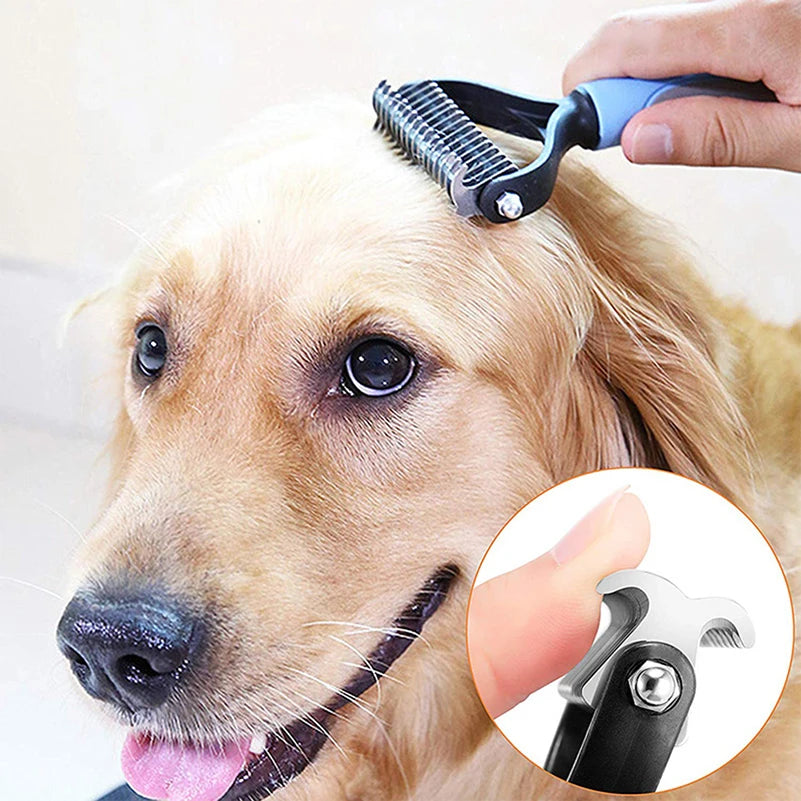 Professional Dog Hair Removal Brush Pet Fur Knot Cutter Dog Grooming Brush Shedding Supplies