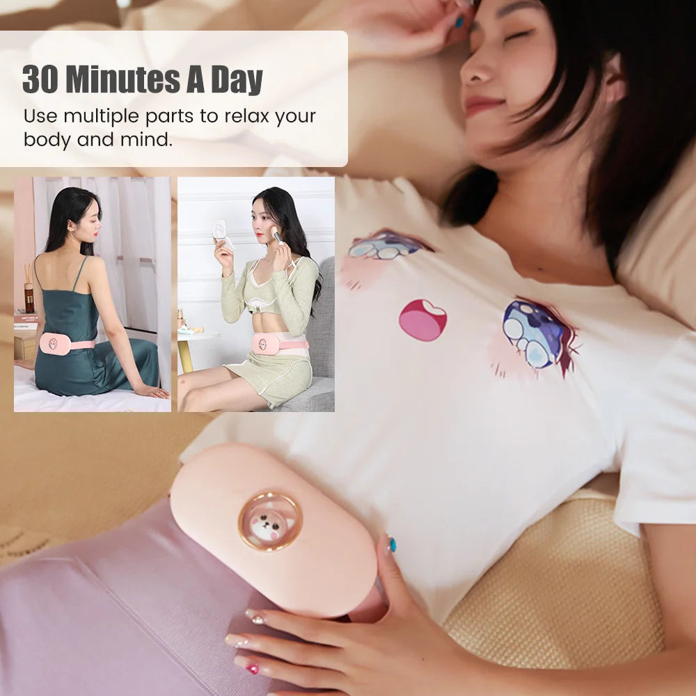Portable Menstrual Heating Massage Belt for Period Pain Relief Abdominal Warming Thermal Massager with Adjustable Settings