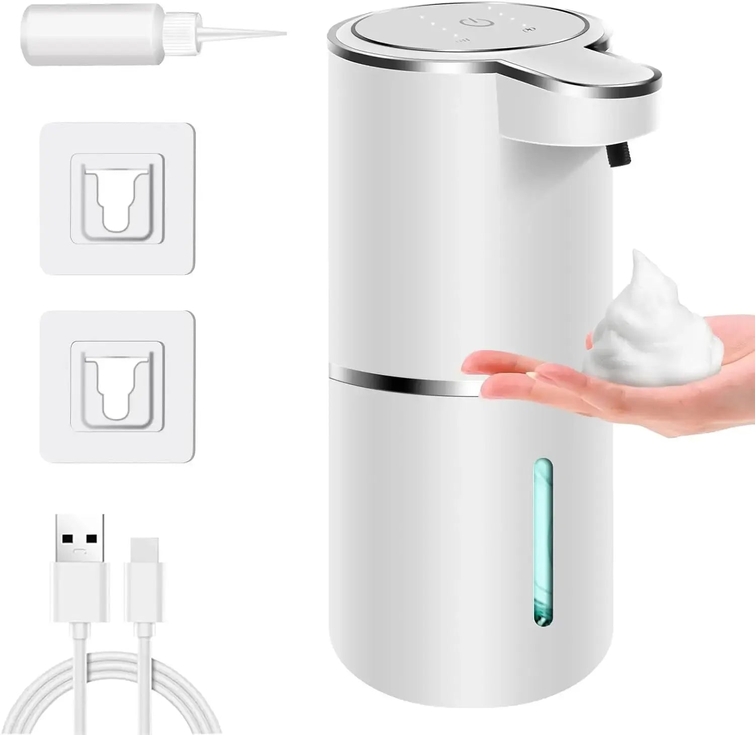 Rechargeable Automatic Touchless Foam Soap Dispenser with 4 Adjustable Levels