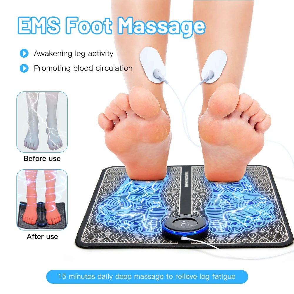 Spa-At-Home Foot Relief: Portable EMS Massager Mat [Boosts Circulation, Reduces Pain]