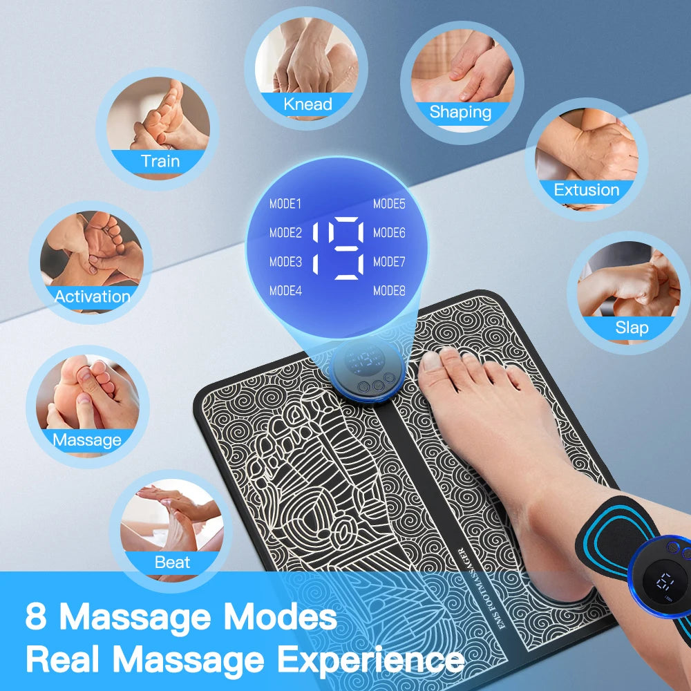 Spa-At-Home Foot Relief: Portable EMS Massager Mat [Boosts Circulation, Reduces Pain]