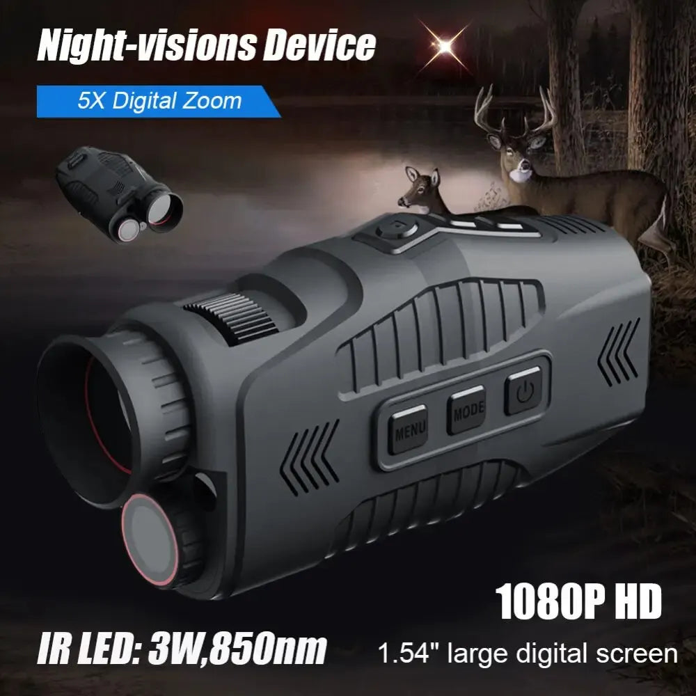 Monocular Night Vision R11 1080P  Device Infrared Day Night Use with 5X Digital 300M Full Dark Viewing Distance for Hunting