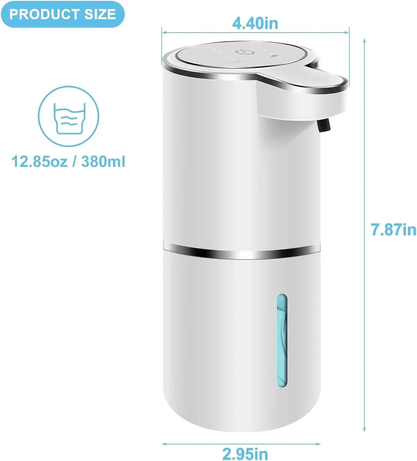 Rechargeable Automatic Touchless Foam Soap Dispenser with 4 Adjustable Levels