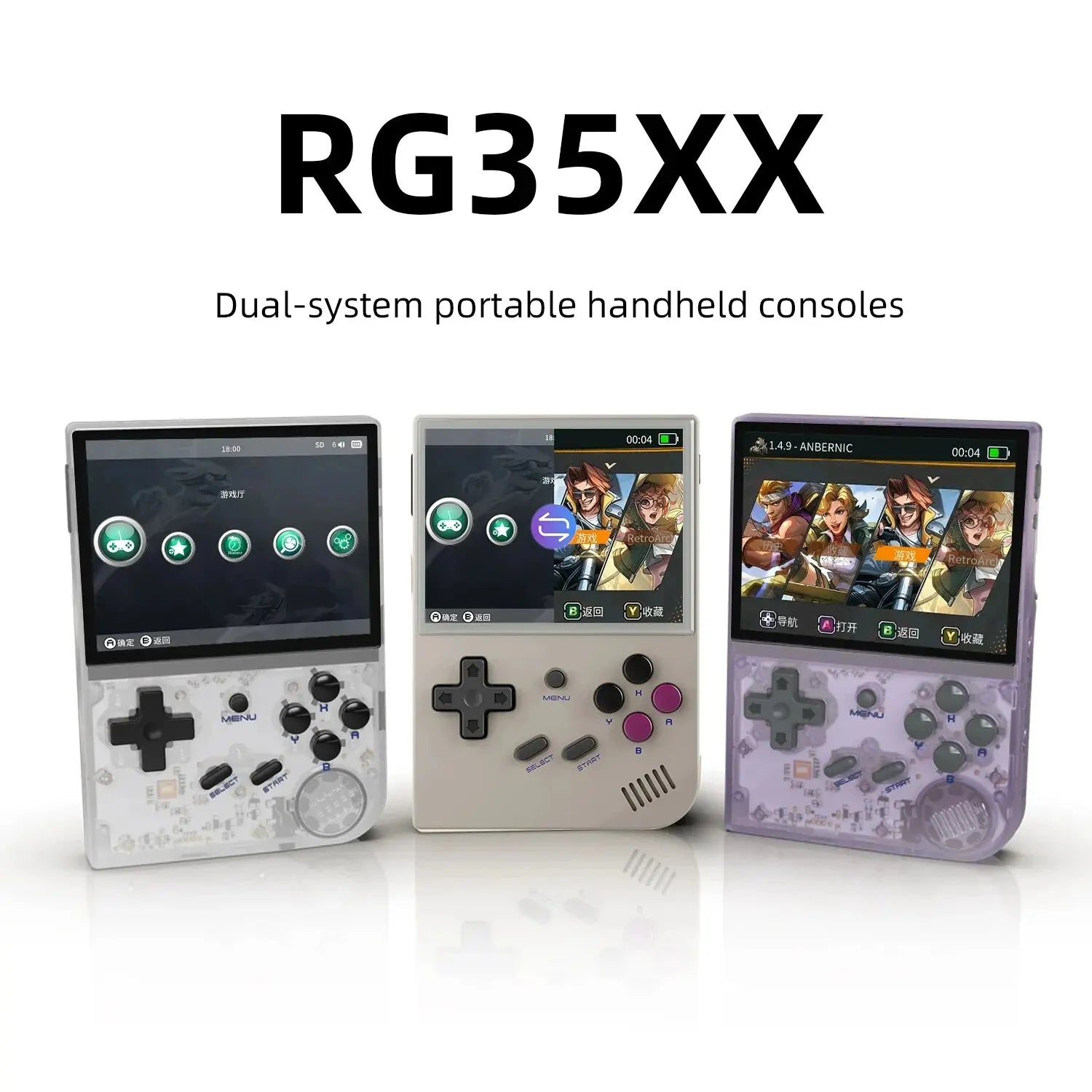 ANBERNIC RG35XX Updated Portable Retro Handheld Game Console 3.5-inch IPS HD Screen Linux Dual Systems GarlicOS