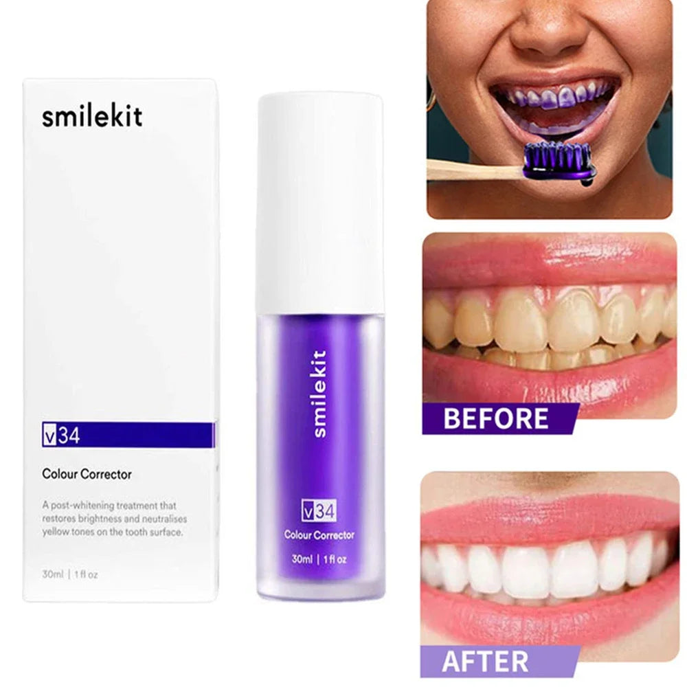 V34 Purple Stain Removal & Whitening Toothpaste (30ml)