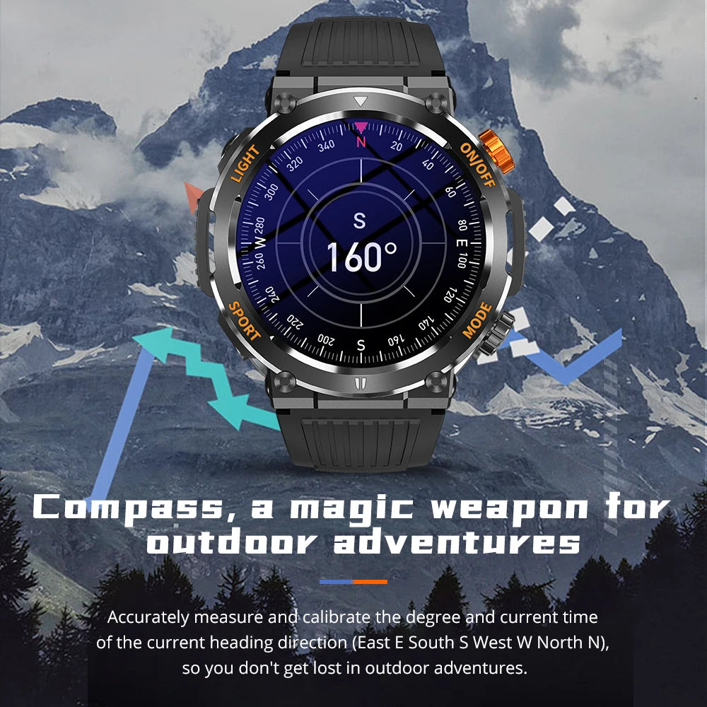 COLMI V68 1.46'' HD Display Smartwatch 100 Sports Modes Compass Flashlight Men Military Grade