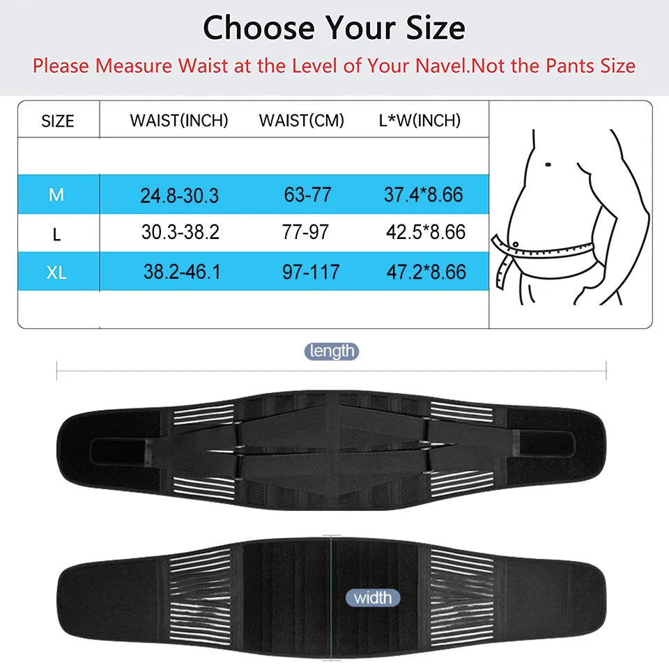 Aolikes Lower Back Brace with Anti-skid Breathable Waist Support Belt for Gym Pain Relief Orthopedic Lumbar Support