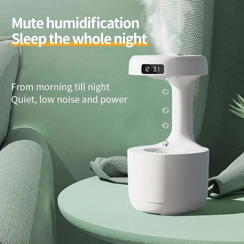 Anti-Gravity Ultrasonic Cool Mist Maker Water Droplet Air Humidifier with LED Night Light.