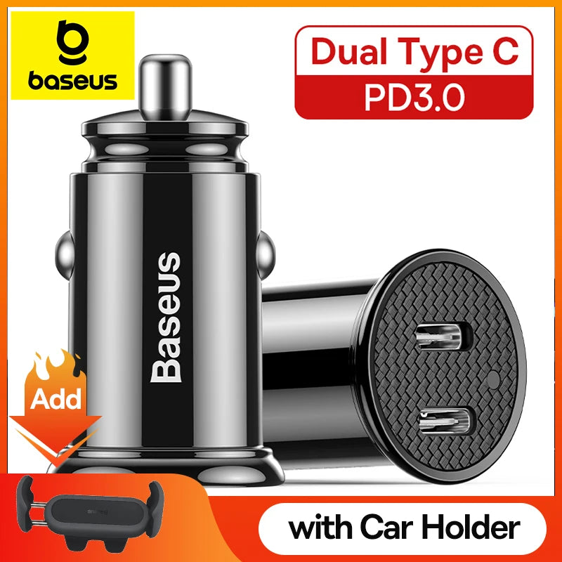 USB Car Charger Quick Charge Baseus 30W 4.0 3.0 FCP SCP USB PD Fast Charging Car Phone Charger