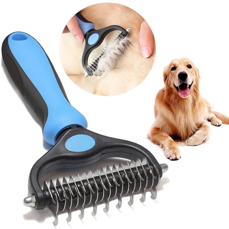 Professional Dog Hair Removal Brush Pet Fur Knot Cutter Dog Grooming Brush Shedding Supplies