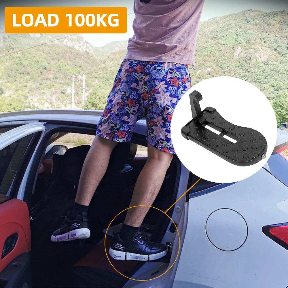 Universal Latch Hook Car Roof Rack Step Aluminium Alloy Foldable Safety Hammer for Easy Access