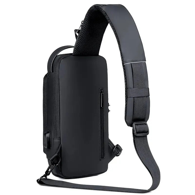 Geestock Men's Crossbody Bag: Anti-Theft, USB Charging, Travel Friendly Unisex